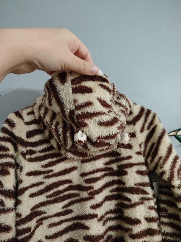 Kahverengi Zebra Desenli Bebek Tulumu - Görsel 4