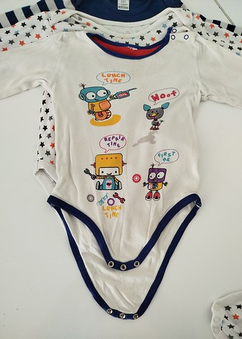 Dörtlü Uzun Kollu Erkek Bebek Çıtçıtlı Body - Görsel 3