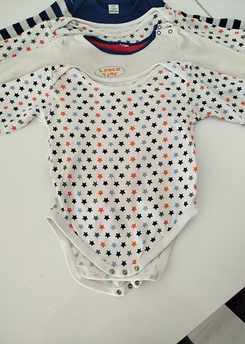 Dörtlü Uzun Kollu Erkek Bebek Çıtçıtlı Body - Görsel 2