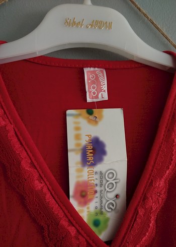 Kırmızı Uzun Kollu Hamile ve Emzirme Gecelik - Görsel 3