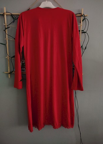 Kırmızı Uzun Kollu Hamile ve Emzirme Gecelik - Görsel 6