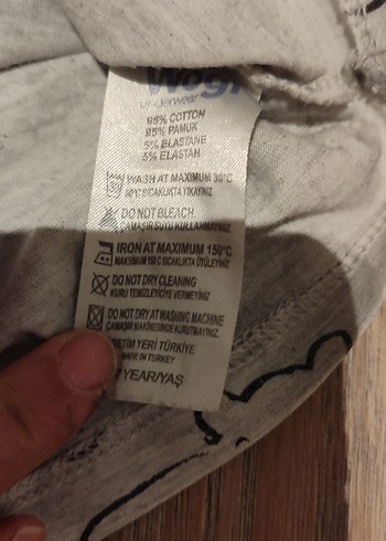 Gri Desenli Çocuk Atlet ve Külot Takımı - Görsel 3