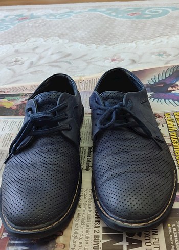 inci Mavi Erkek Klasik Ayakkabı Velcro Detaylı