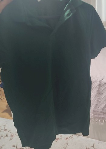 Erkek Koyu Yeşil Kısa Kollu Polo Tişört