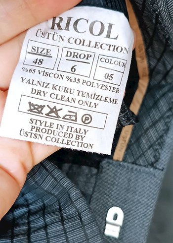 48 Beden gri Renk Gri Düğmeli Erkek Takım Elbise