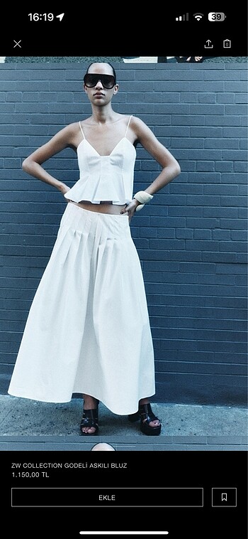 Zara zara zw collection godeli askılı bluz