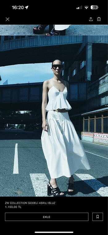 zara zw collection godeli askılı bluz