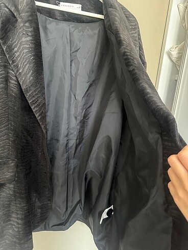 m Beden siyah Renk beyyoğlu blazer siyah zebra kadife