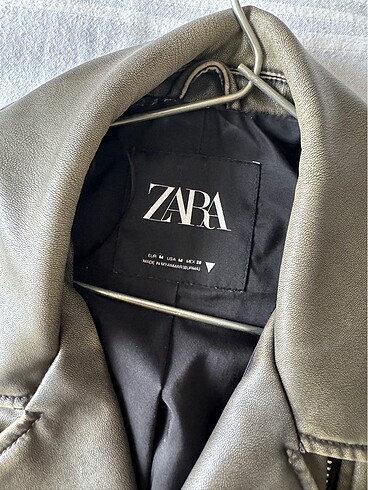 Zara zara yeşil deri ceket