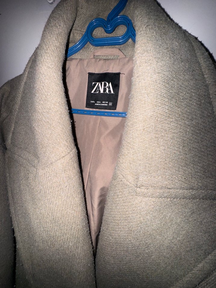 Zara Bej Midi Yün Kadın Kaban - Görsel 2