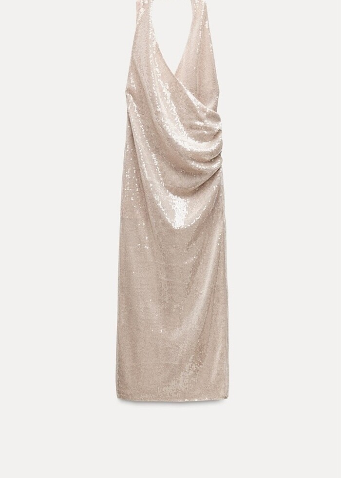 pullu büzgülü elbise - Görsel 3