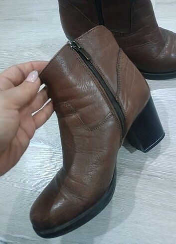Deri taba bot ayakkabı