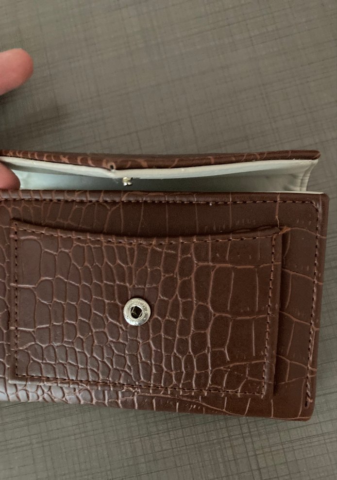 Kahverengi Deri Yılan Desenli Kadın Cüzdan - Görsel 4