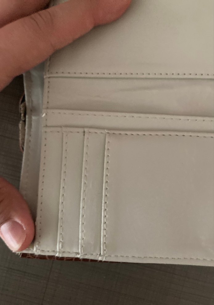 Kahverengi Deri Yılan Desenli Kadın Cüzdan - Görsel 5