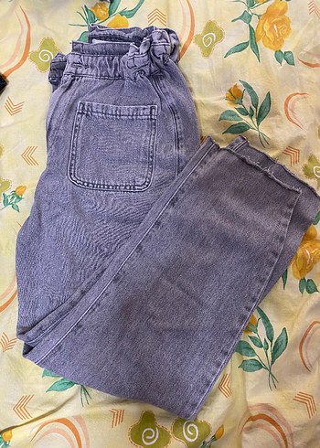 Gri Bol Kesim Kadın Kot Pantolon - Görsel 3