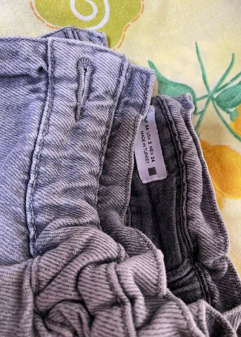 Gri Bol Kesim Kadın Kot Pantolon - Görsel 4