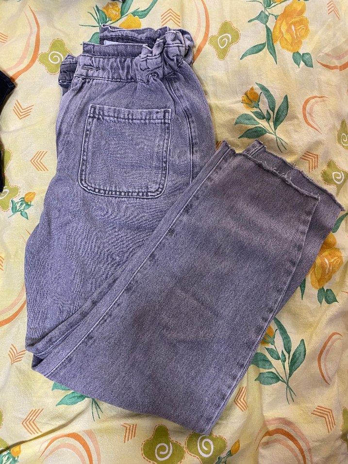 Gri Bol Kesim Kadın Kot Pantolon - Görsel 3