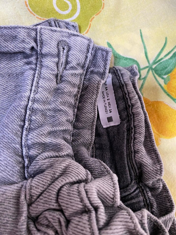 Gri Bol Kesim Kadın Kot Pantolon - Görsel 4