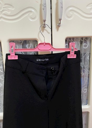 Kadın Siyah Kemerli Kumaş Pantolon - Görsel 2