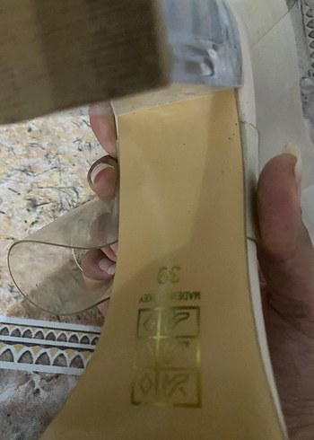 Bej şeffaf topuklu kadın ayakkabı - Görsel 6