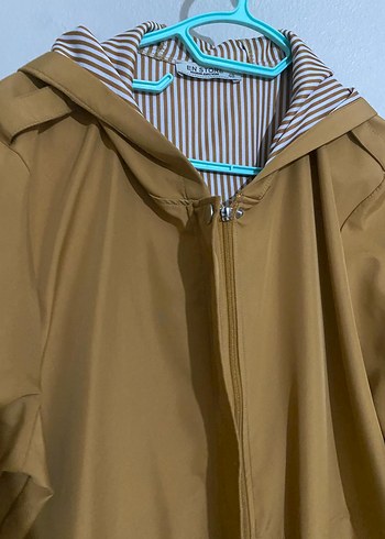 Bej Midi Kadın Yağmurluk Kemerli - Görsel 2