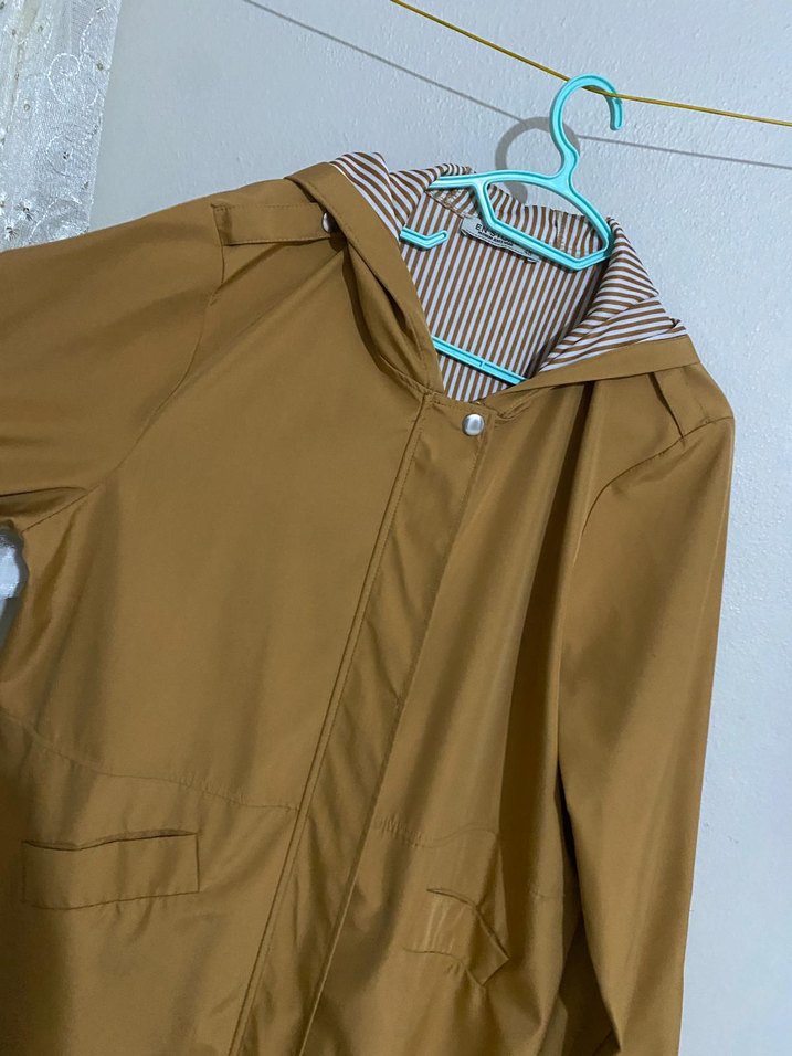 Bej Midi Kadın Yağmurluk Kemerli - Görsel 5