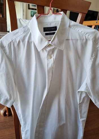 Erkek Beyaz Kısa Kollu  Gömlek - Görsel 2