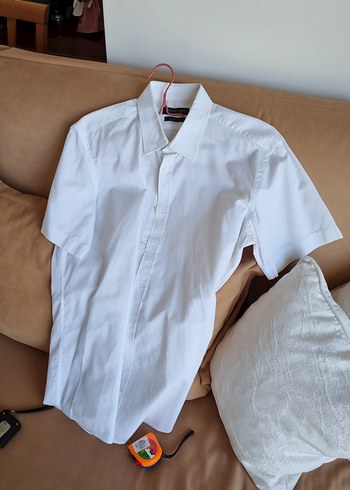 Erkek Beyaz Kısa Kollu  Gömlek - Görsel 9