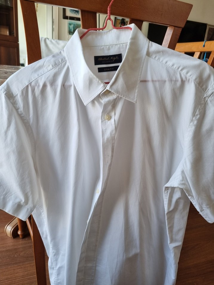 Erkek Beyaz Kısa Kollu  Gömlek - Görsel 2