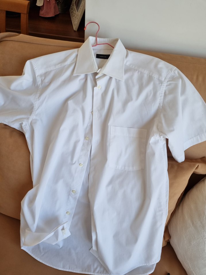Abbate-Beyaz Kısa Kollu Pamuklu Erkek Gömlek - Görsel 3
