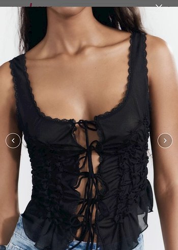 Zara Siyah V Yaka Büstiyer - Görsel 5