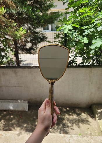 American Vintage Vintage Çiçek Nakışlı El Aynası Pirinç Çerçeveli (1950'ler
