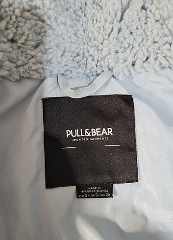 s Beden mavi Renk Pull&bear peluş mont kaban