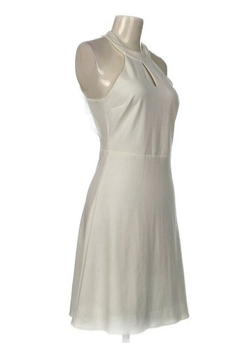 Beyaz Midi Kolsuz Elbise - Görsel 2