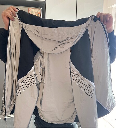 PULL BEAR erkek kapşonlu reflektör montt