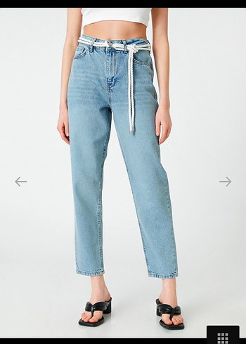 28 Beden Koton Mom Jean - Mom Fit Kot Pantolon