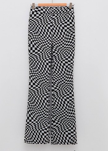 LCW Vision Dama Desenli İspanyol Paça Pantolon - Görsel 3