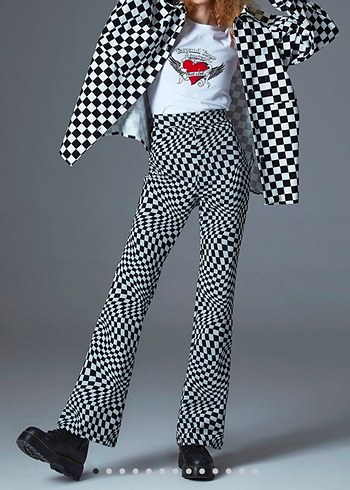 LCW Vision Dama Desenli İspanyol Paça Pantolon - Görsel 2