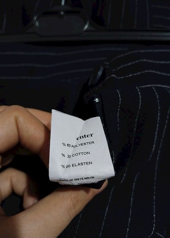 Likralı Lacivert Çizgili Kadın Pantolon - Görsel 8