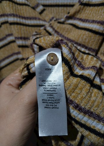 Primark Sarı Çizgili V Yaka Hırka - Görsel 7