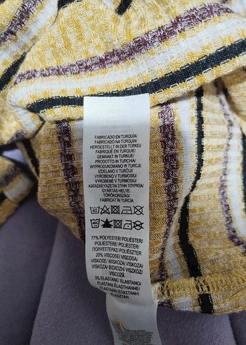 Primark Sarı Çizgili V Yaka Hırka - Görsel 8