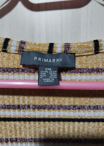 Primark Sarı Çizgili V Yaka Hırka - Görsel 5