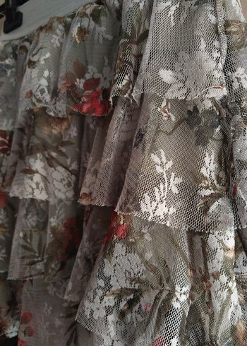 Zara Woman Çiçekli Mini Tül Etek - Görsel 3