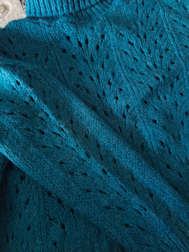 Meska Mavi Boğazlı Delikli Triko Kazak - Görsel 5