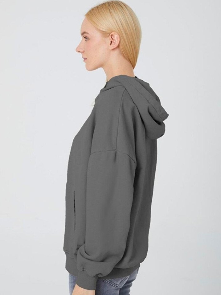 LTB Batele Kadın Gri Sweatshirt - 12882 - Görsel 4