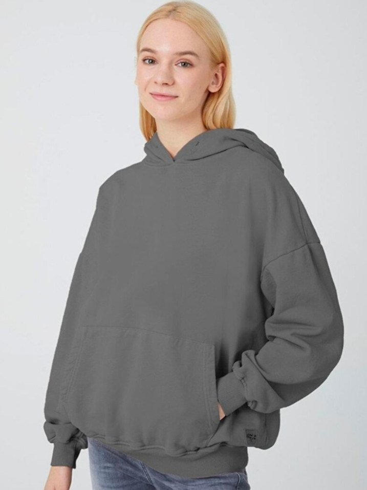 LTB Batele Kadın Gri Sweatshirt - 12882 - Görsel 2