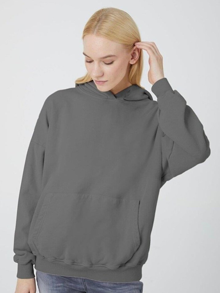 LTB Batele Kadın Gri Sweatshirt - 12882 - Görsel 5