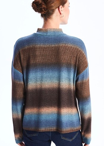 LCW Kadın Dik Yaka Uzun Kollu Tişört - Görsel 8