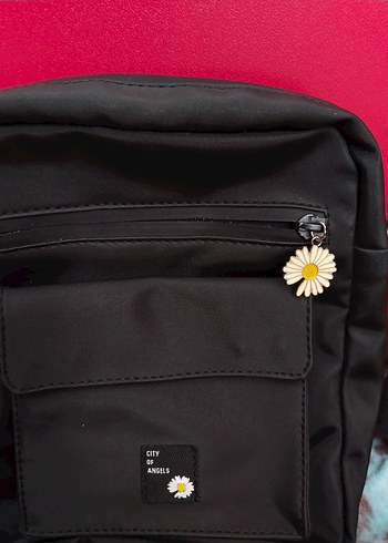 Addax Papatya Detaylı Siyah Omuz Çantası - Görsel 2