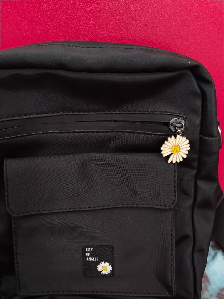 Addax Papatya Detaylı Siyah Omuz Çantası - Görsel 2